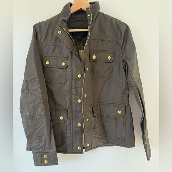 J. Crew Jackets & Blazers - Women’s J.Crew Olive green military style coated Jacket size small NWT